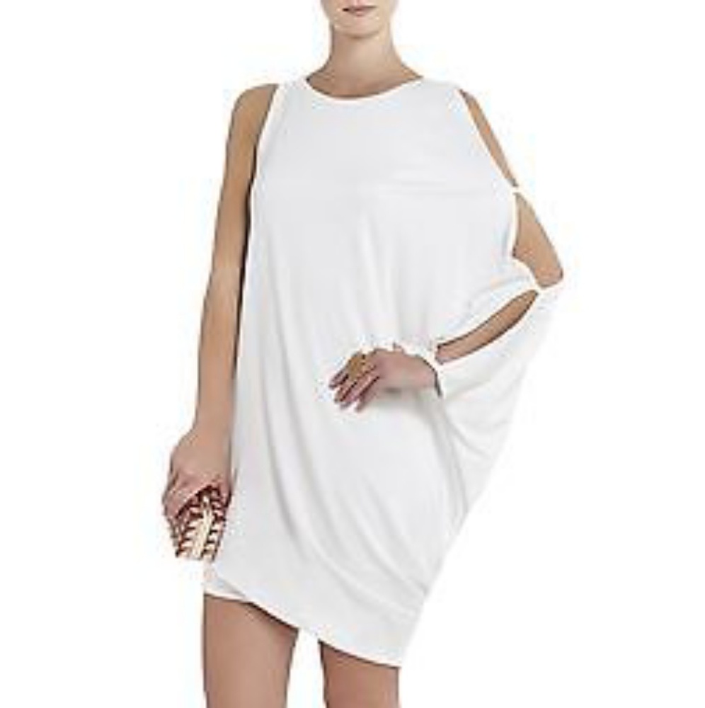 NEW BCBG MAX AZRIA WHITE MICHAELA ONE-SHOULDER SHO
